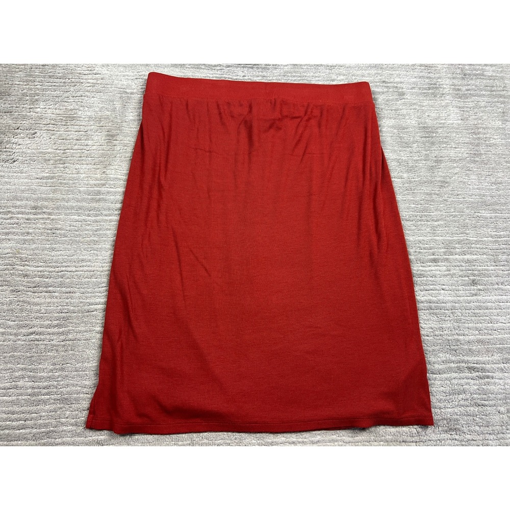 Isabel by Ingrid & Isabel Maternity Skirt Women L Red Ribbed Knit Pencil Stretch